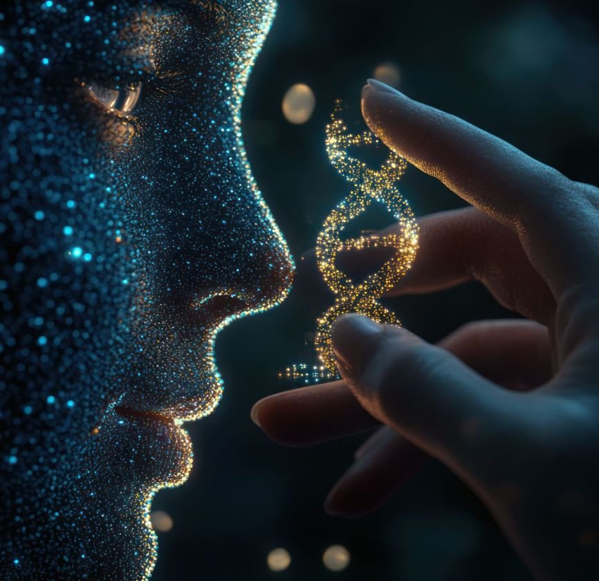Doctor touching icon DNA. Digital healthcare and medical diagnosis of patient with network connection on modern interface. Healthcare and medical concept --chaos 15 --ar 16:9 --style raw --stylize 250 --v 6.1 Job ID: 06dcd303-3ded-41b1-9cb4-1e0c86f28891